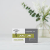 De arts van Caduceus minimaliseert de grijze, witt Visitekaartje (Staand voorkant)