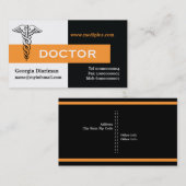 De arts van Caduceus minimaliseert zwart, wit, ora Visitekaartje (Voorkant / Achterkant)