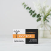 De arts van Caduceus minimaliseert zwart, wit, ora Visitekaartje (Staand voorkant)