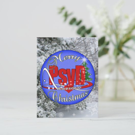 De ARTS van het ORNAMENT van KERSTMIS van PsyD VAN Feestdagenkaart (Staand voorkant)
