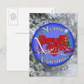 De ARTS van het ORNAMENT van KERSTMIS van PsyD VAN Feestdagenkaart (Voorkant / Achterkant)