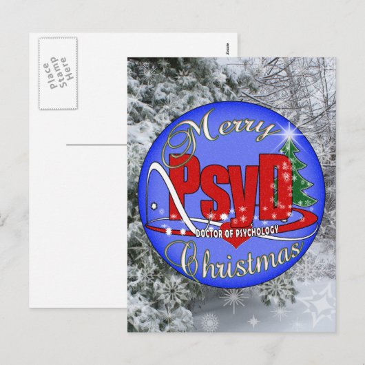 De ARTS van het ORNAMENT van KERSTMIS van PsyD VAN Feestdagenkaart (Voorkant / Achterkant)