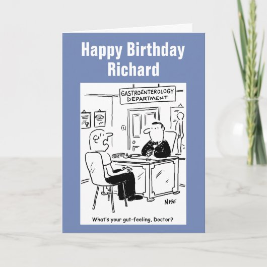 De arts wordt gevraagd wat zijn gevoel van darmen  kaart (Voorkant)