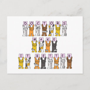 De artsen maken het Betere Katten van de Cartoon Briefkaart
