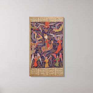 De Ascension van de profeet Mohammed, Perzisch Canvas Afdruk