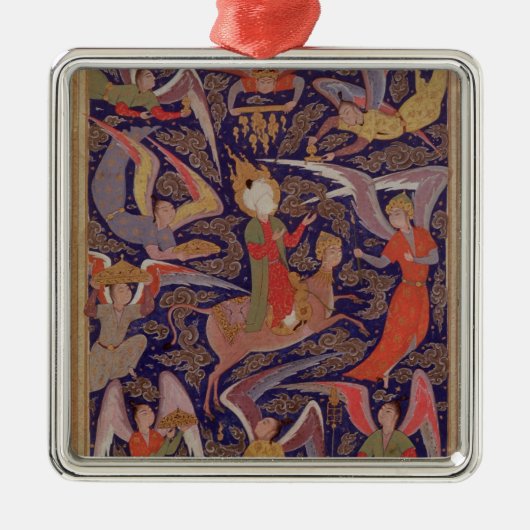 De Ascension van de profeet Mohammed, Perzisch Metalen Ornament (Voorkant)