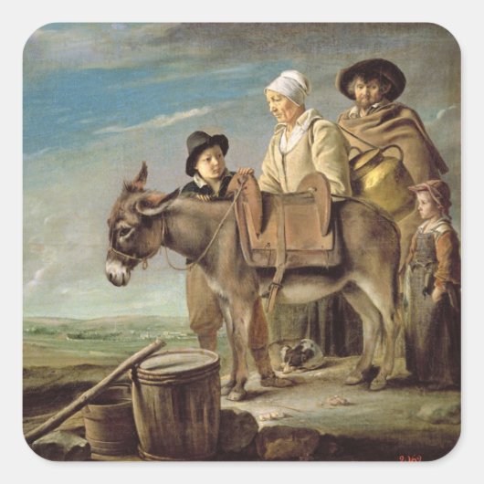 De Ass (olie op canvas) Vierkante Sticker (Voorkant)