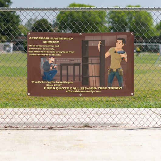 De assemblagedienst voor meubelapparatuur aanpasse spandoek (Insitu)