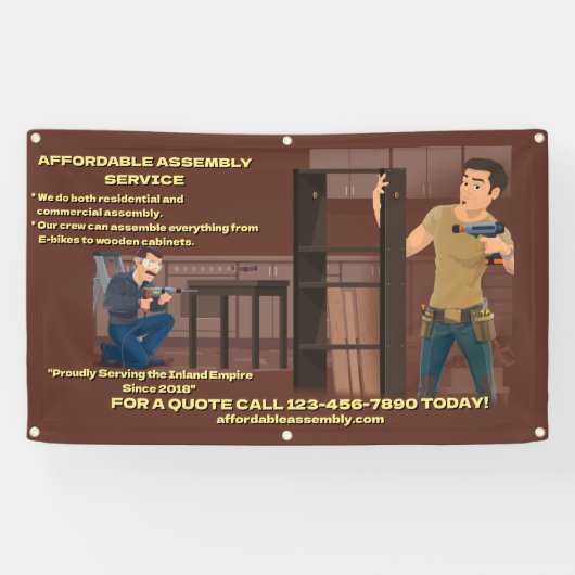 De assemblagedienst voor meubelapparatuur aanpasse spandoek (Horizontaal)