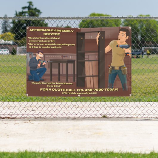 De assemblagedienst voor meubelapparatuur aanpasse spandoek (Insitu)