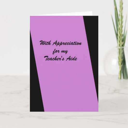 De Assistent van de leraar dankt u, Fuschia, Bedankkaart (Voorkant)