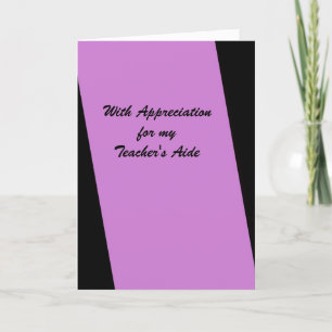De Assistent van de leraar dankt u, Fuschia, Bedankkaart
