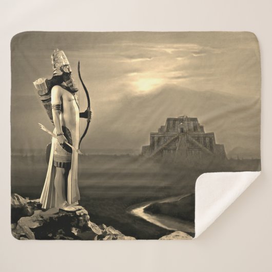 De Assyrische koning Sherpa Blanket Deken (Voorkant (horizontaal))