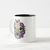 De Aster & Giraffe Skull van september Tweekleurige Koffiemok (Voorkant links)