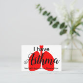 De Astma Medical ID Wallet Card Visitekaartje (Staand voorkant)