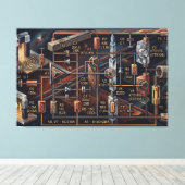 De Astrale Blauwdruk Canvas Afdruk (Insitu (Houten vloer))