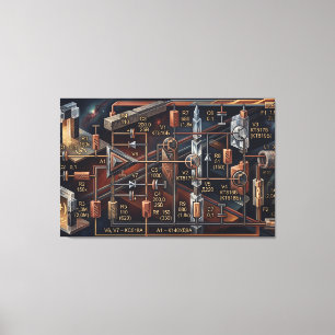 De Astrale Blauwdruk Canvas Afdruk