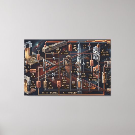De Astrale Blauwdruk Canvas Afdruk (Voorkant)