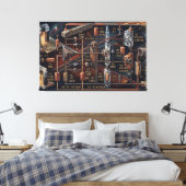 De Astrale Blauwdruk Canvas Afdruk (Insitu (Slaapkamer))