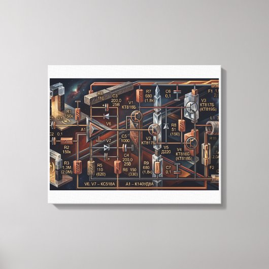 De Astrale Blauwdruk Canvas Afdruk (Voorkant)