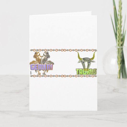 De astrologievriendschap van de Stier van Tweeling Kaart (Voorkant)
