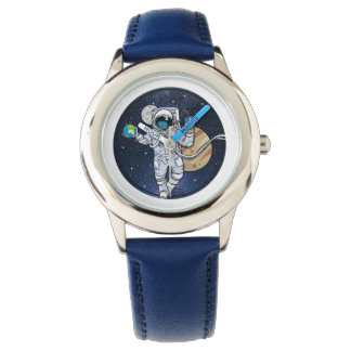 De Astronaut geniet in de ruimte ( horloge) Horloge