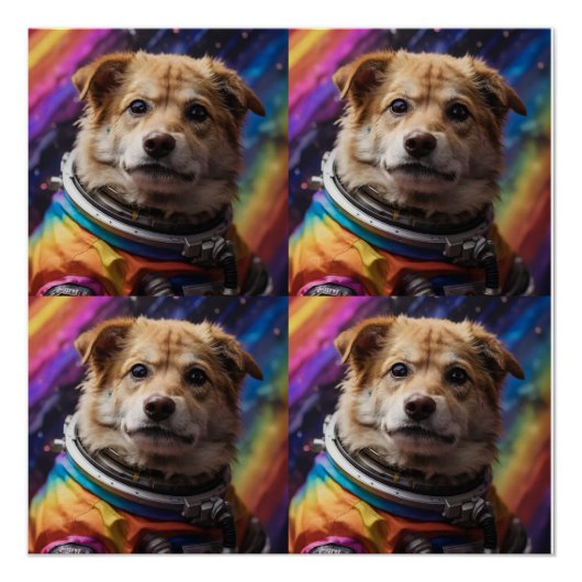 De astronaut hond perfect poster (Voorkant)