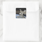 De astronauten voeren een reeks taken uit vierkante sticker (Tas)