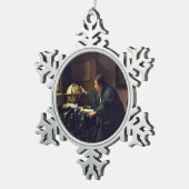 De Astronomer van Johannes Vermeer Tin Sneeuwvlok Ornament (Rechts)