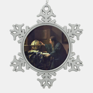 De astronoom door Johannes Vermeer Tin Sneeuwvlok Ornament