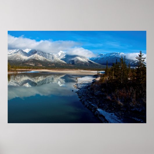 De Athabasca-rivier in het natuurpark Jasper Poster (Voorkant)