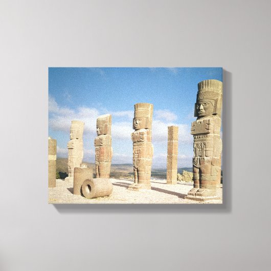 De atlanteaankolommen boven piramide B Canvas Afdruk (Voorkant)