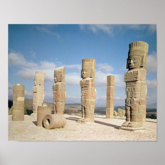 De atlanteaankolommen boven piramide B Poster (Voorkant)