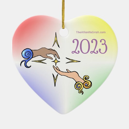 De Atlantis Graal Vakantie 2023 Hart Ornament (Achterkant)