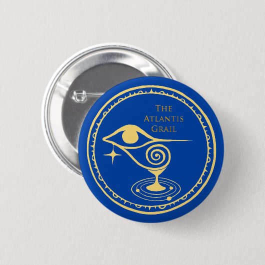 De Atlantis Grail Logo Button - Blue Quadrant (Voorkant /achterkant)