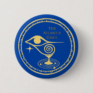 De Atlantis Grail Logo Button - Blue Quadrant