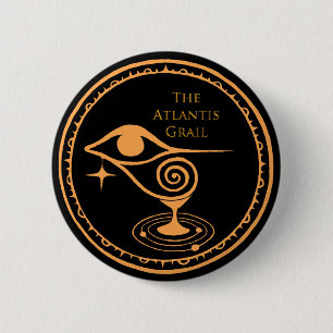 De Atlantis Grail Logo Button - Oranje en zwart