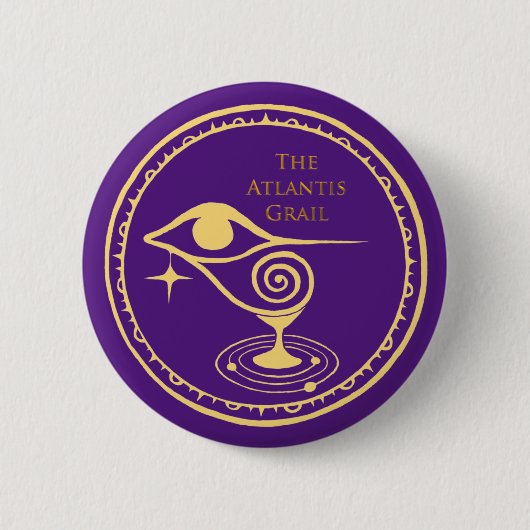 De Atlantis Grail Logo Button - Paars (Voorkant)