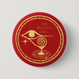 De Atlantis Grail Logo Button - Rood kwadrant
