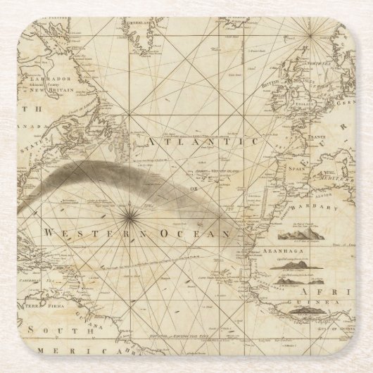 De Atlantische Oceaan Kartonnen Onderzetters (Voorkant)