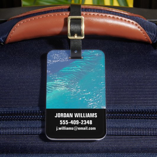 De Atlantische Oceaan voor de kust van de Bahama's Bagagelabel (Voorkant Insitu 2)