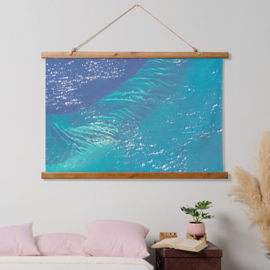 De Atlantische Oceaan voor de kust van de Bahama's Hangend Wandkleed (Slaapkamer)