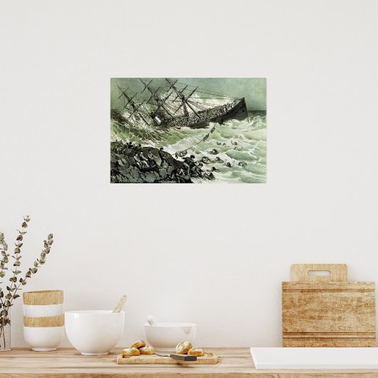 De Atlantische wrak - 1873 Poster (Keuken)