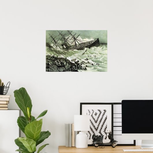 De Atlantische wrak - 1873 Poster (Thuiskantoor)