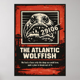 De Atlantische Zeewolf Ontsnappings Concept Kunst Poster
