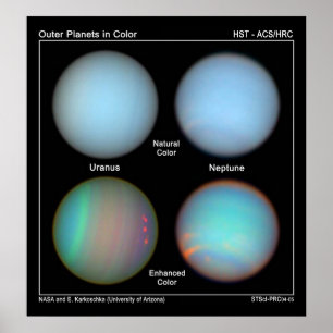 De atmosferische eigenschappen op Uranus en Neptun Poster
