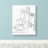 De atmosferische motor van Newcomen Canvas Afdruk (Insitu (Houten vloer))