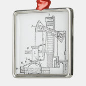 De atmosferische motor van Newcomen Metalen Ornament (Links)
