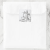 De atmosferische motor van Newcomen Vierkante Sticker (Tas)