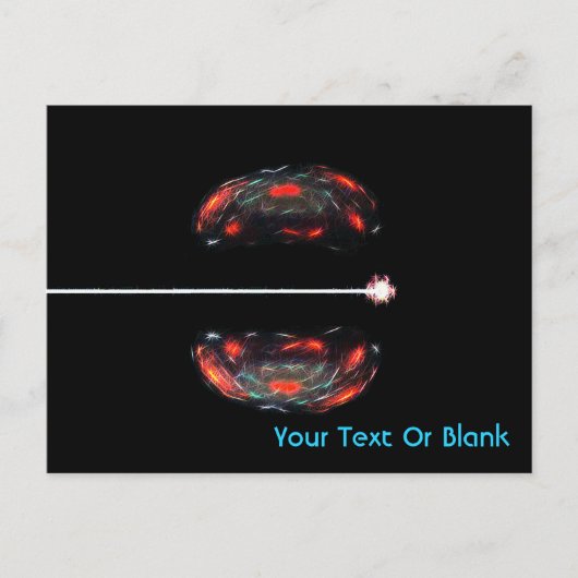 De Atom splitsen Briefkaart (Voorkant)